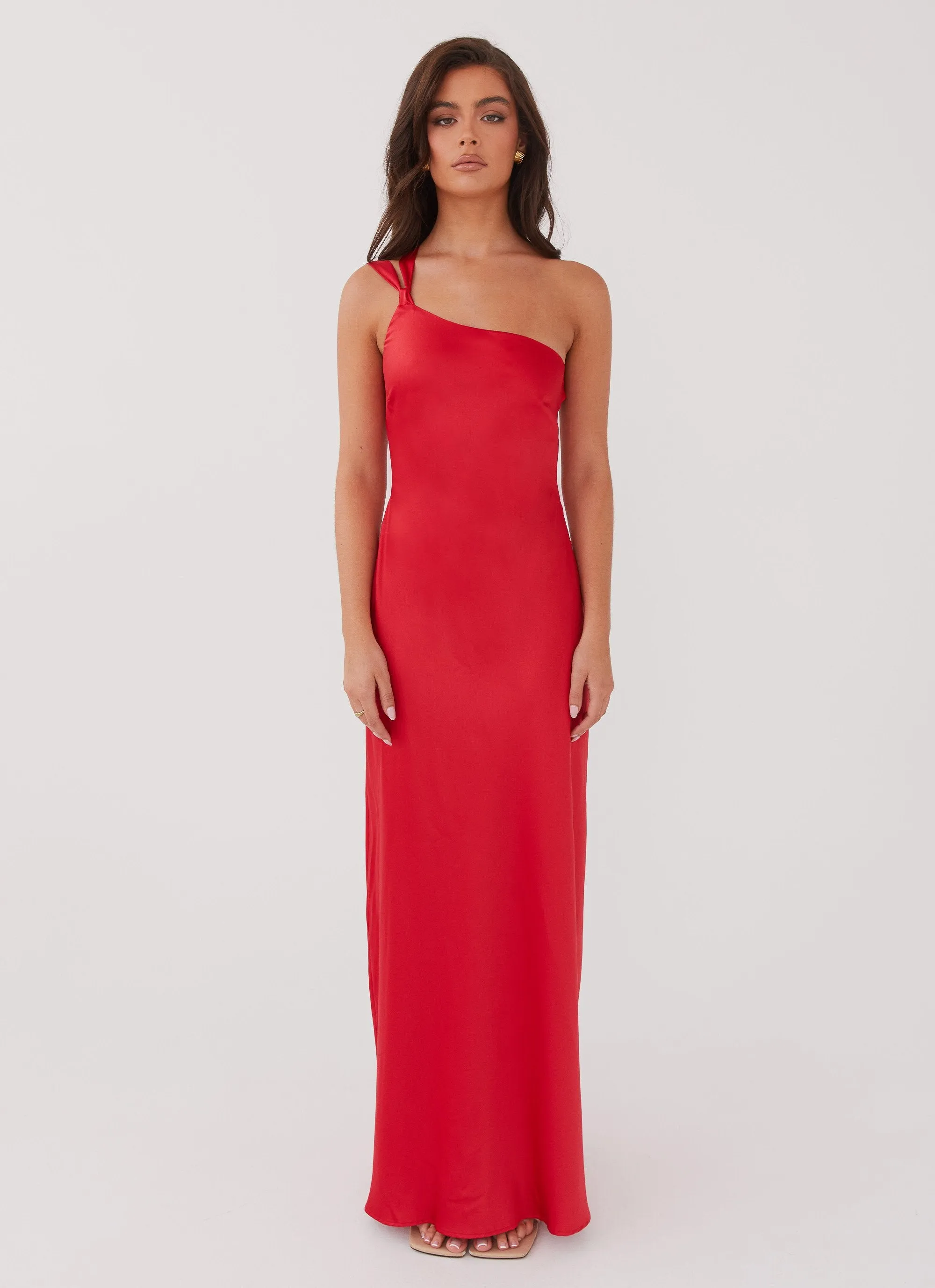 Delancy One Shoulder Maxi Dress - Rouge Red sold by Peppermayo product image thumbnail 2