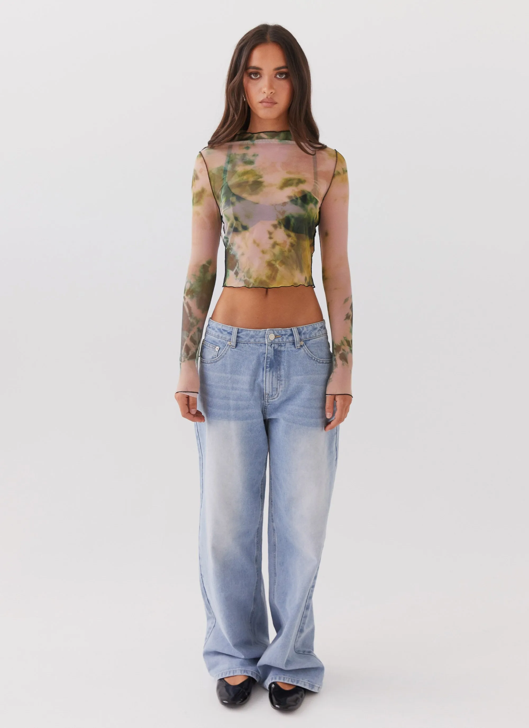 Neon Serenade Mesh Long Sleeve Top - Rainforest sold by Peppermayo product image thumbnail 2