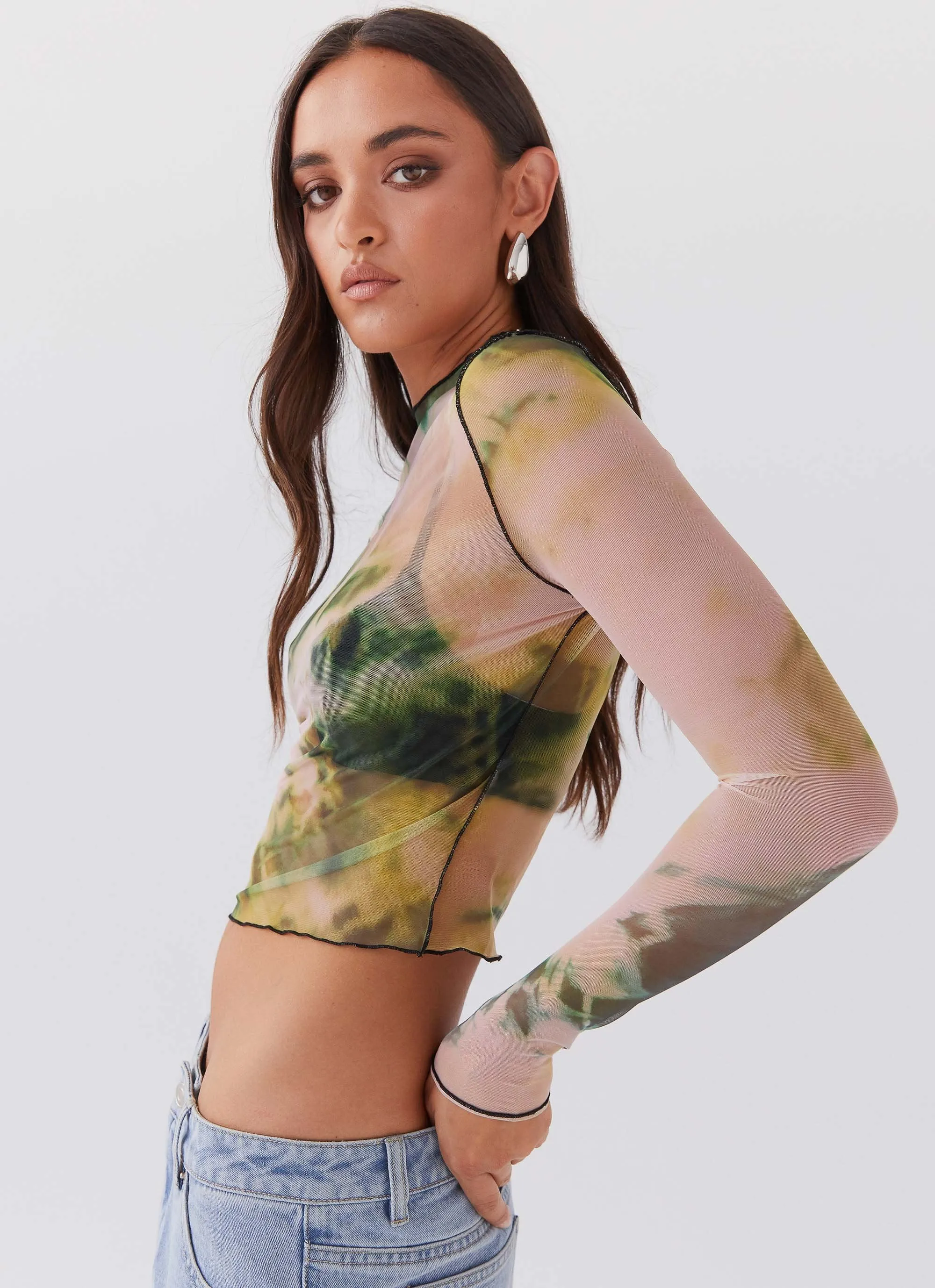 Neon Serenade Mesh Long Sleeve Top - Rainforest sold by Peppermayo product image thumbnail 4