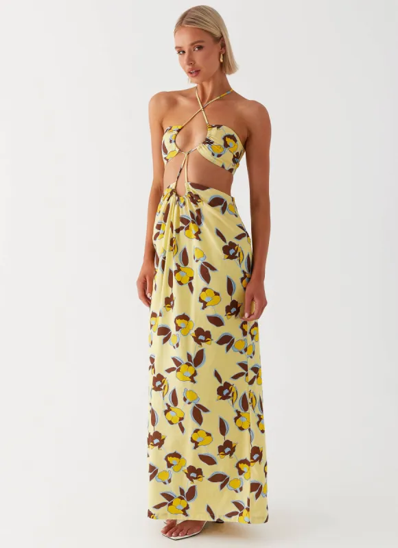 Nora Linen Maxi Dress - Primrose sold by Peppermayo
