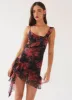Love You Mesh Mini Dress - Midnight Rosa sold by Peppermayo