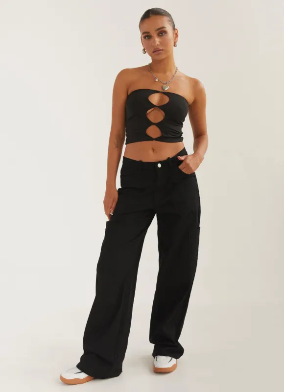 Uncommon Lowrise Cargo Pants - Shadow sold by Peppermayo