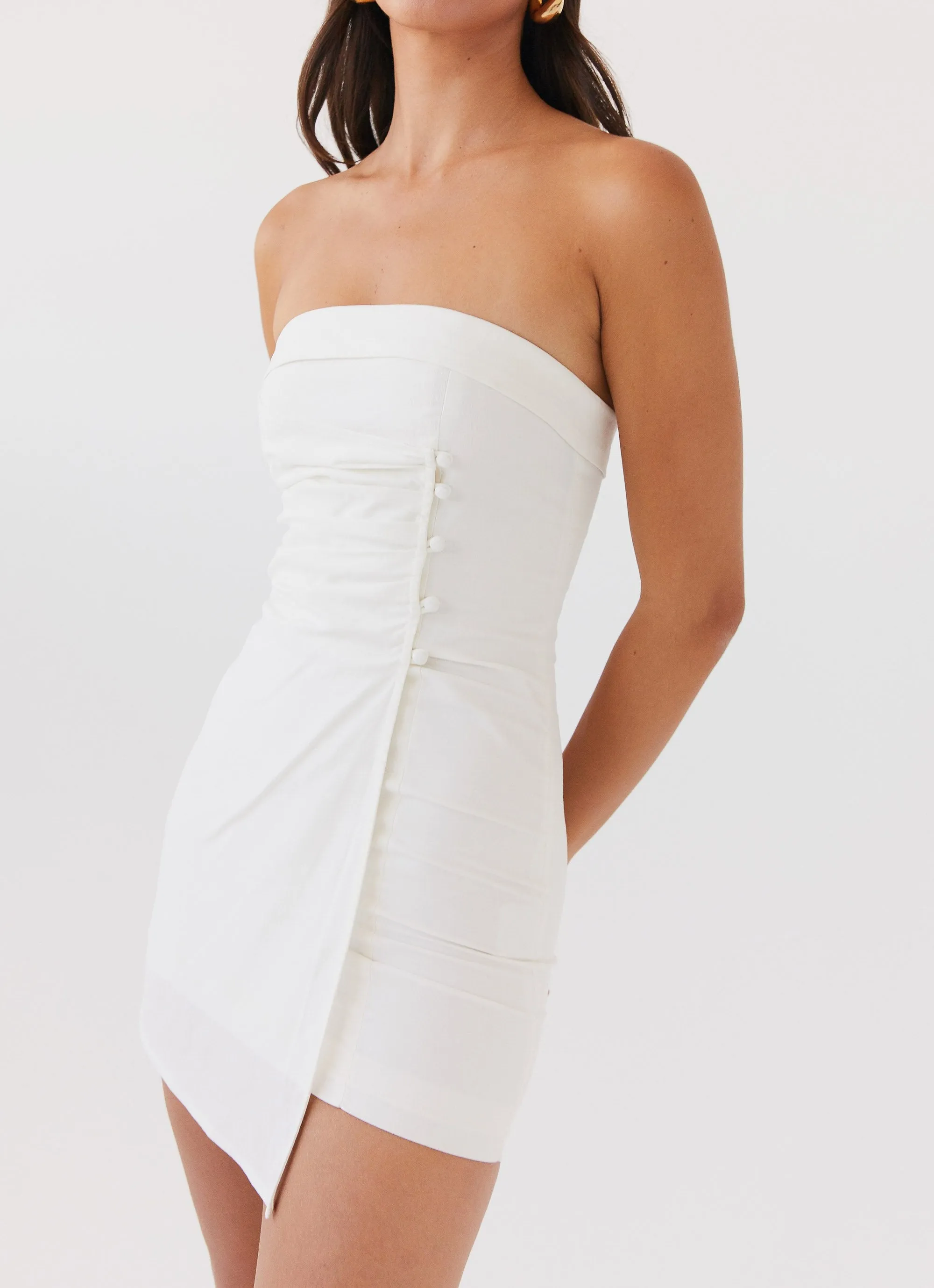 Lavinia Linen Tube Mini Dress - White sold by Peppermayo product image thumbnail 4