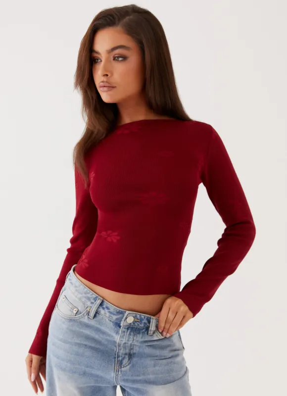 Dandelion Long Sleeve Knit Top - Red made by Peppermayo