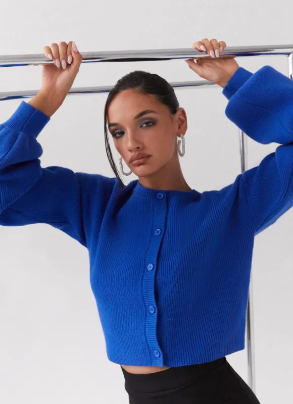 Daphne Knit Cardigan - Cobalt sold by Peppermayo