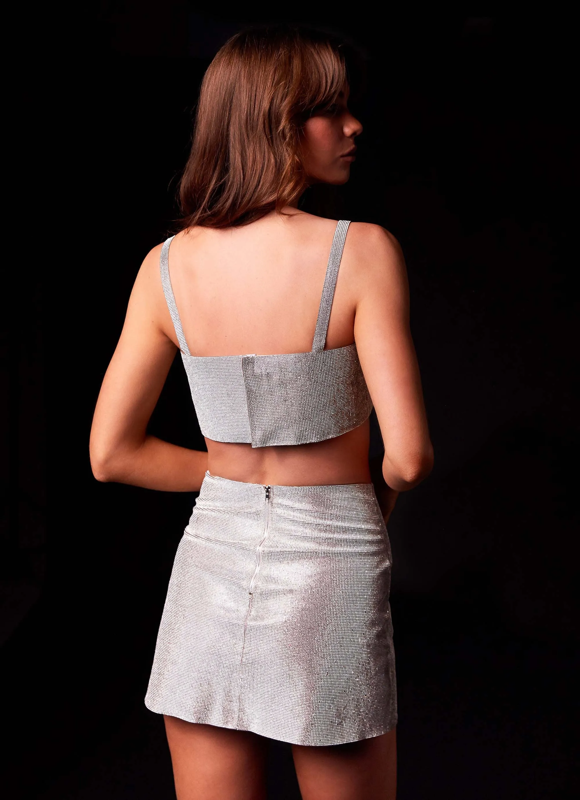 Pure Desire Diamante Mini Skirt - Cosmic Silver sold by Peppermayo product image thumbnail 3