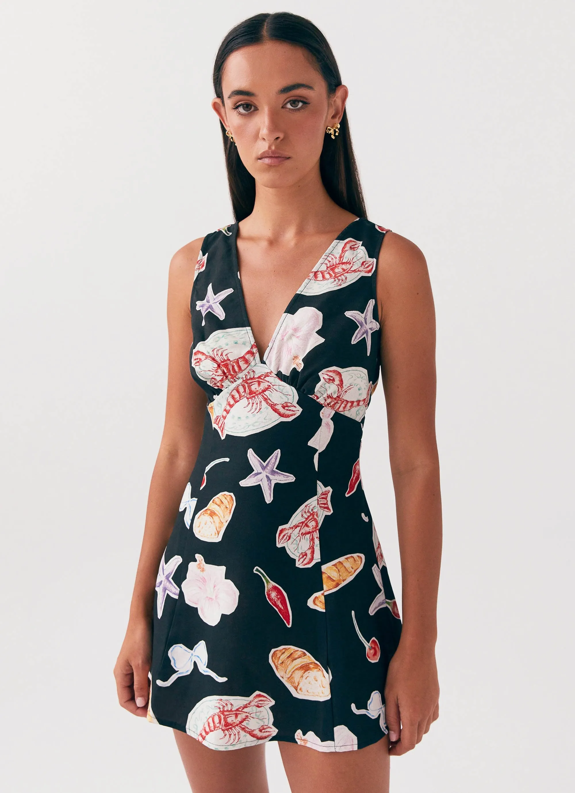 Kyra Linen Mini Dress - Black Banchetto sold by Peppermayo product image thumbnail 4