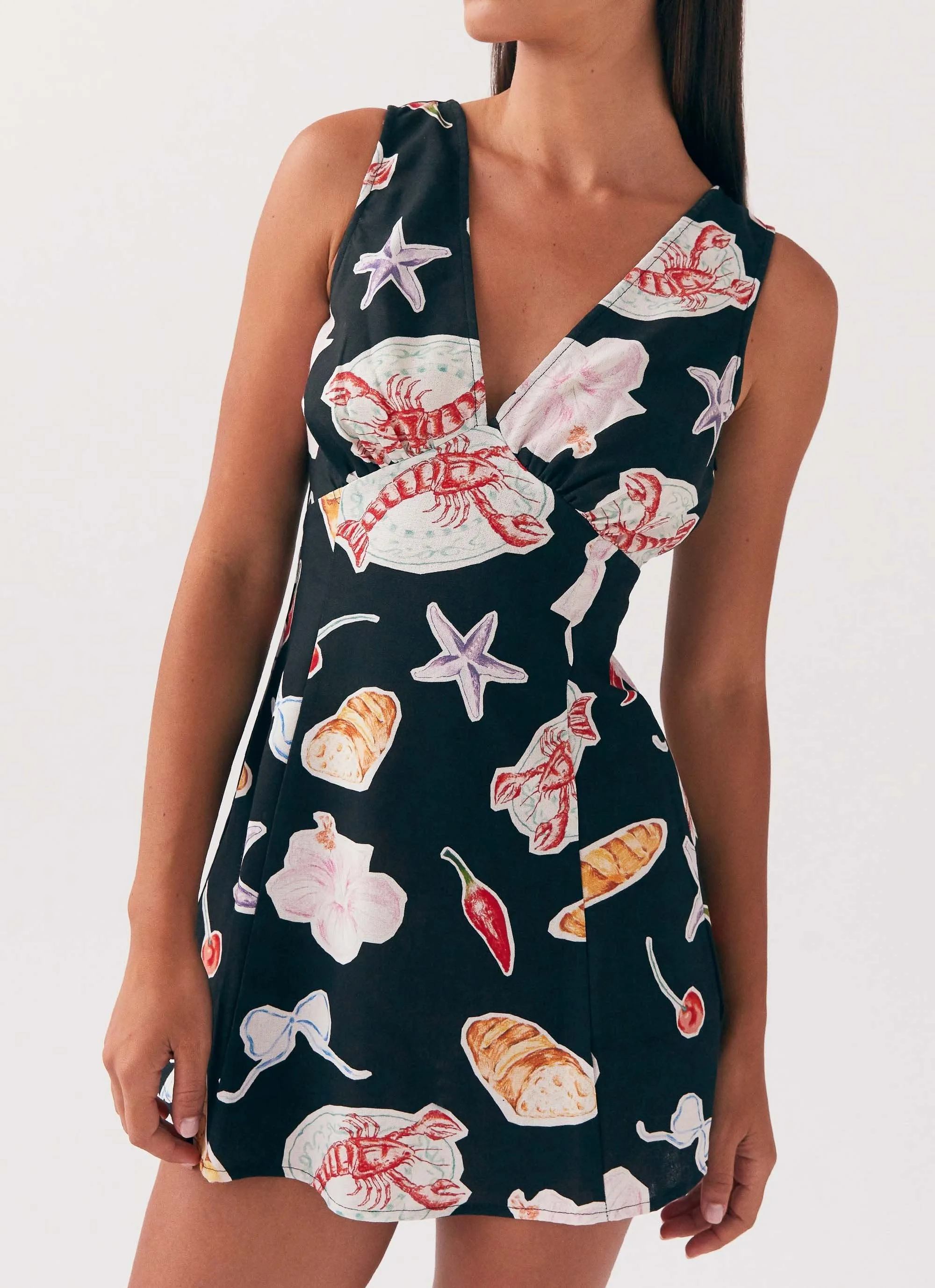 Kyra Linen Mini Dress - Black Banchetto sold by Peppermayo product image thumbnail 5