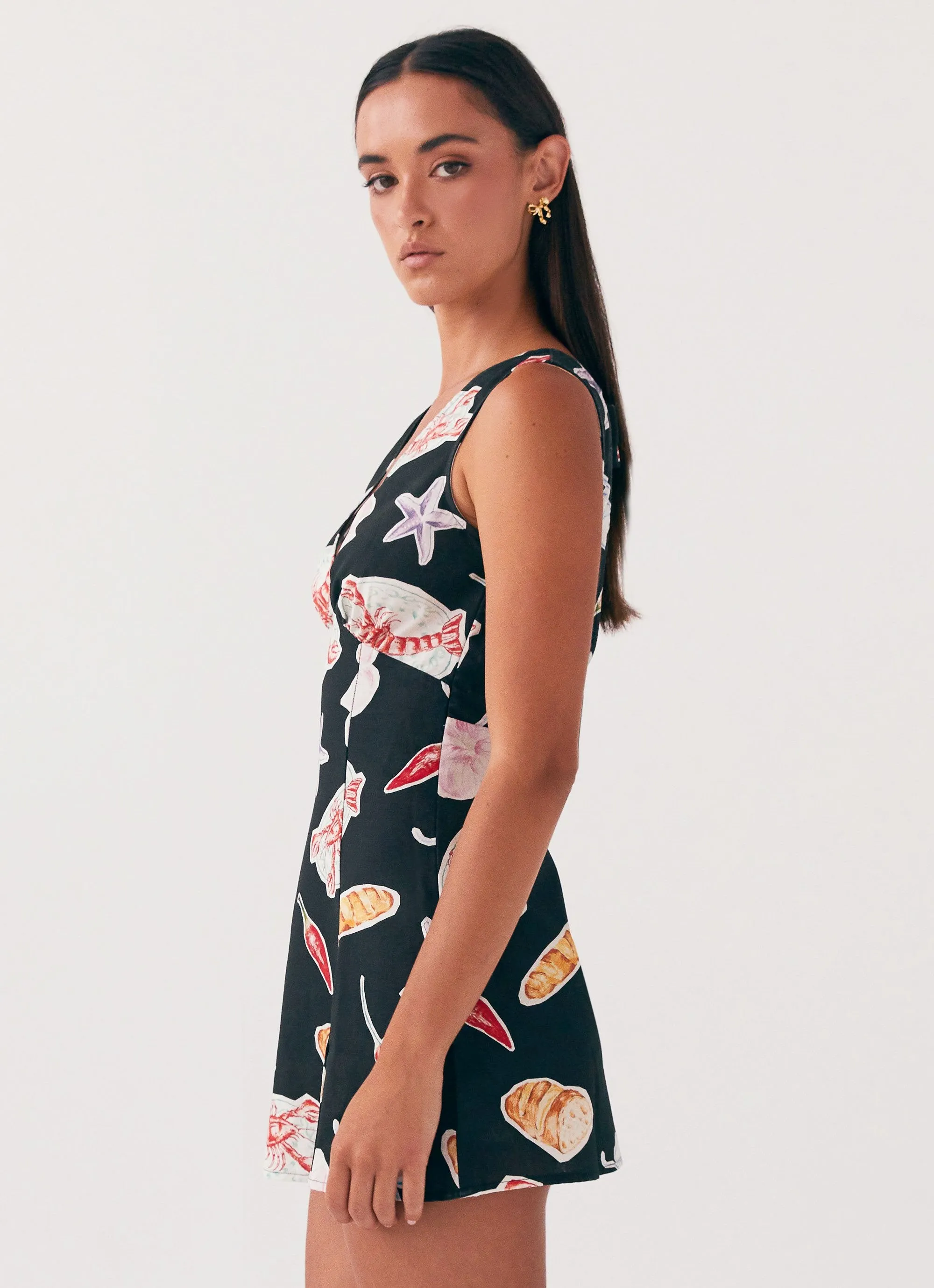 Kyra Linen Mini Dress - Black Banchetto sold by Peppermayo product image thumbnail 2