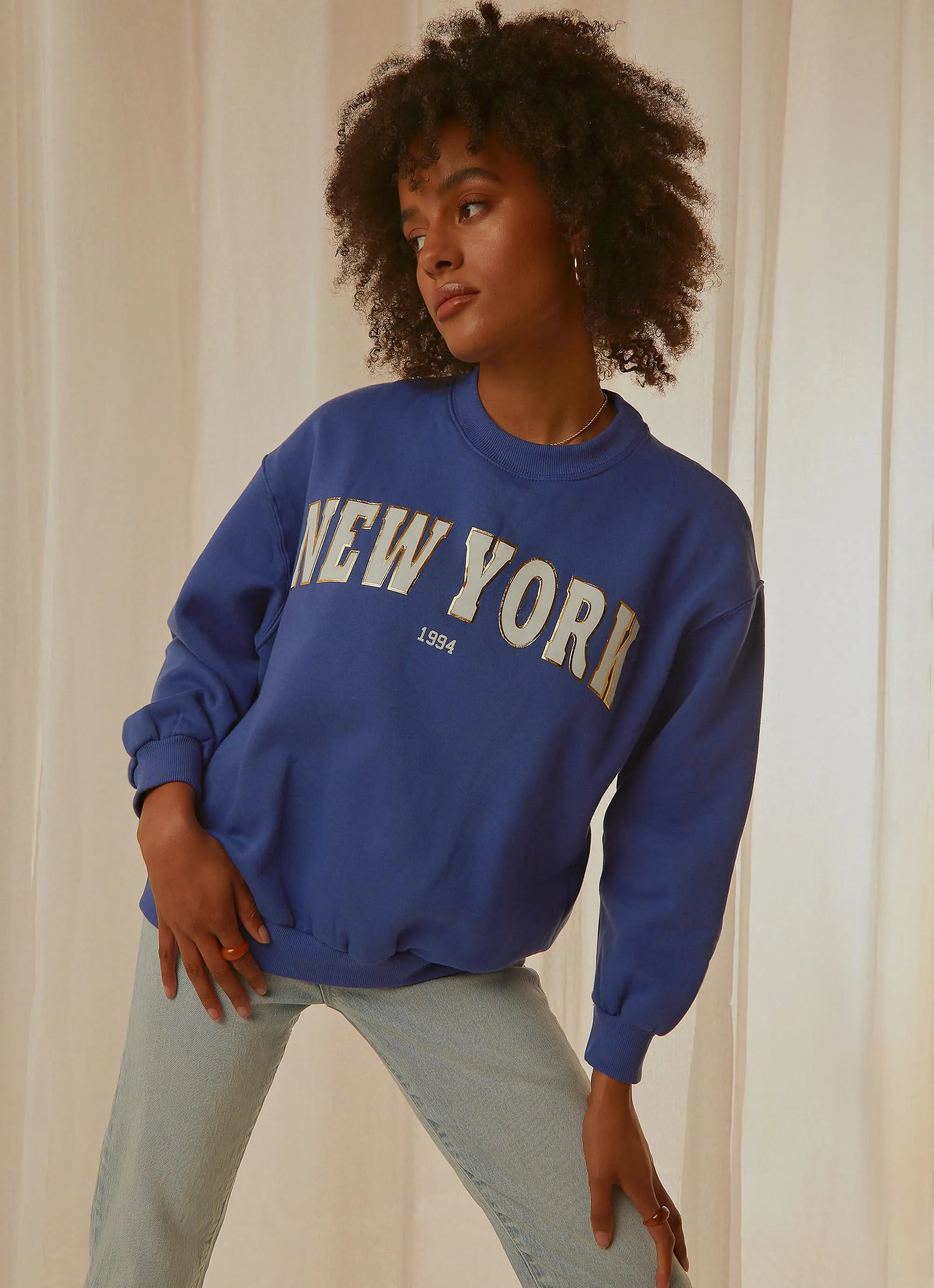 Big City Crewneck Sweater - Cobalt Blue sold by Peppermayo product image thumbnail 2