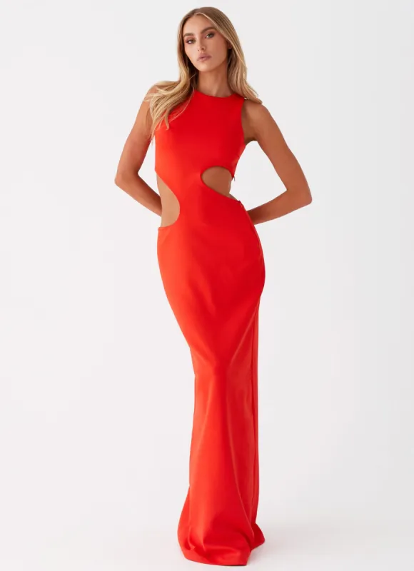 Vaeloria Maxi Dress - Red sold by Peppermayo