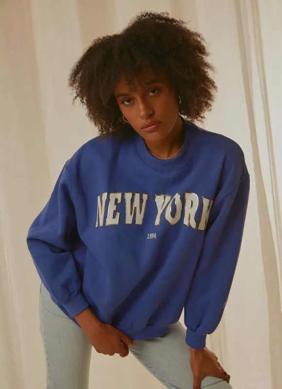 Big City Crewneck Sweater - Cobalt Blue sold by Peppermayo
