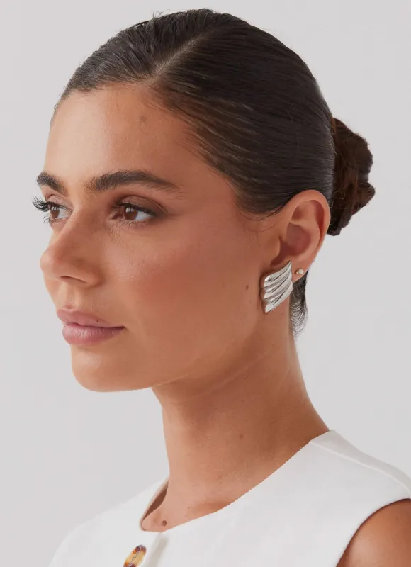 Eileen Earrings - Silver sold by Peppermayo