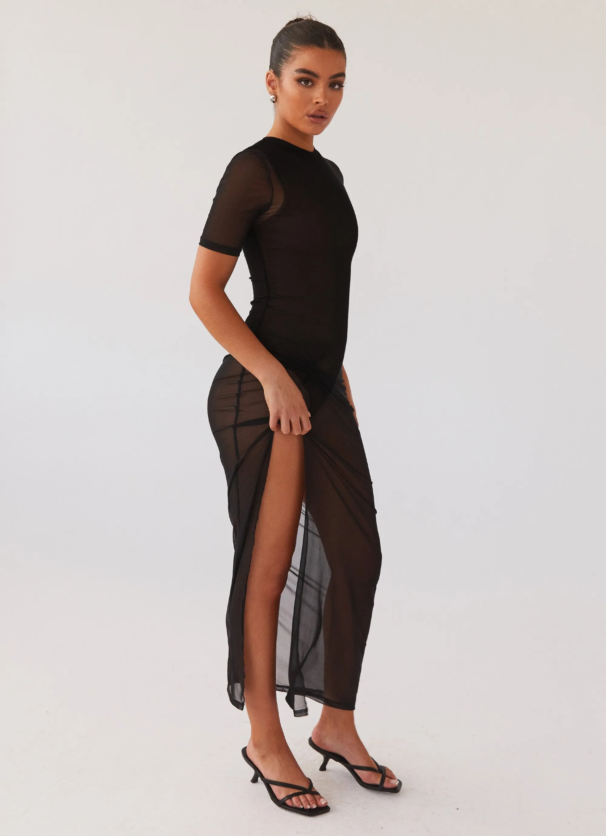 Fever Dreamer Mesh Maxi Dress - Black sold by Peppermayo product image thumbnail 3