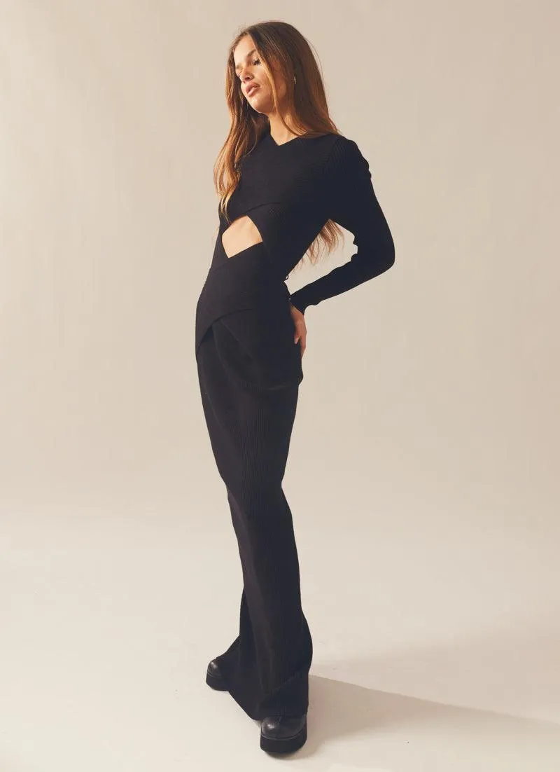Carmen Knit Midi Dress - Black sold by Peppermayo product image thumbnail 3