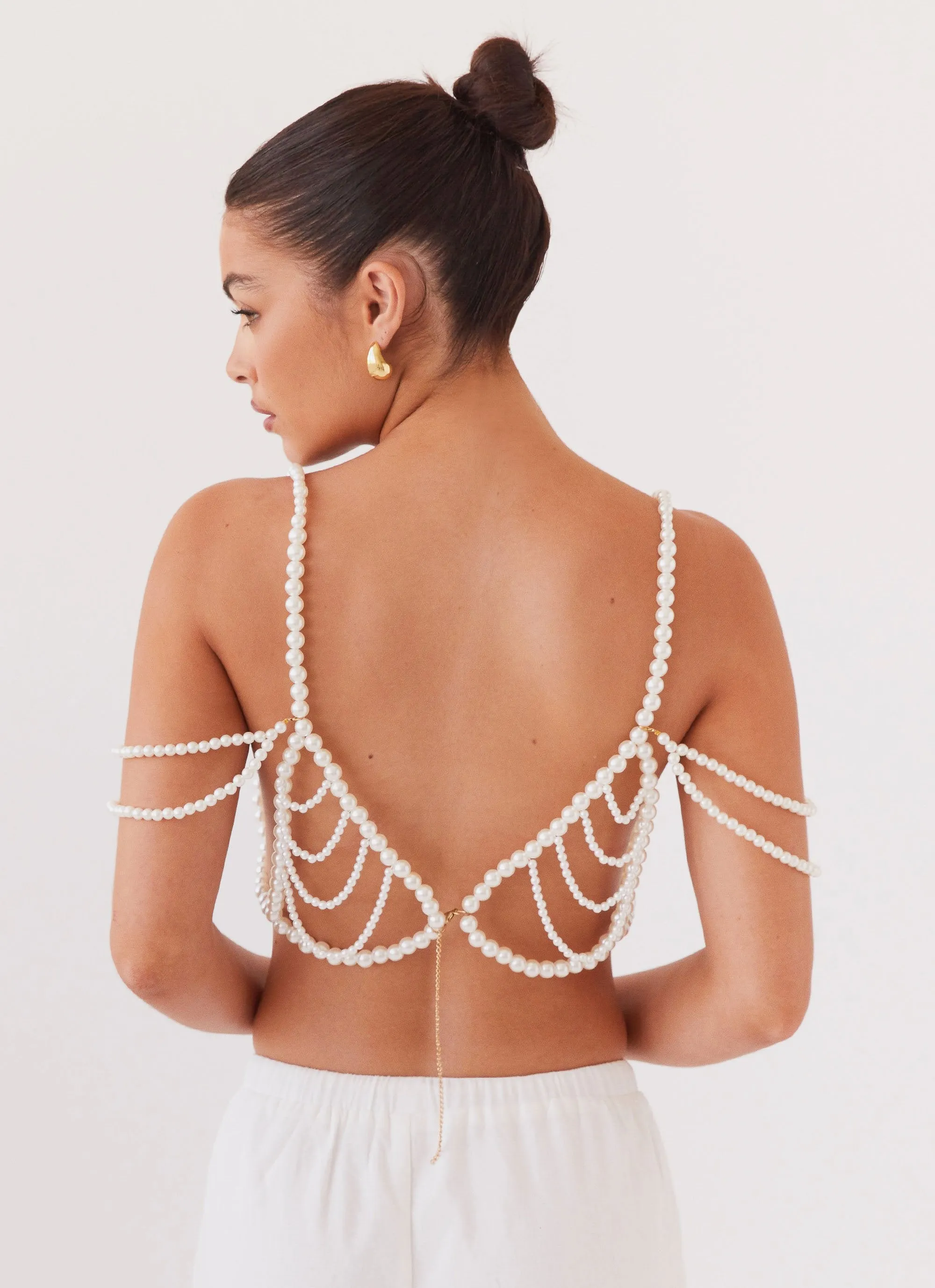 Serenade Pearl Beaded Bralet Top - Pearl sold by Peppermayo product image thumbnail 2