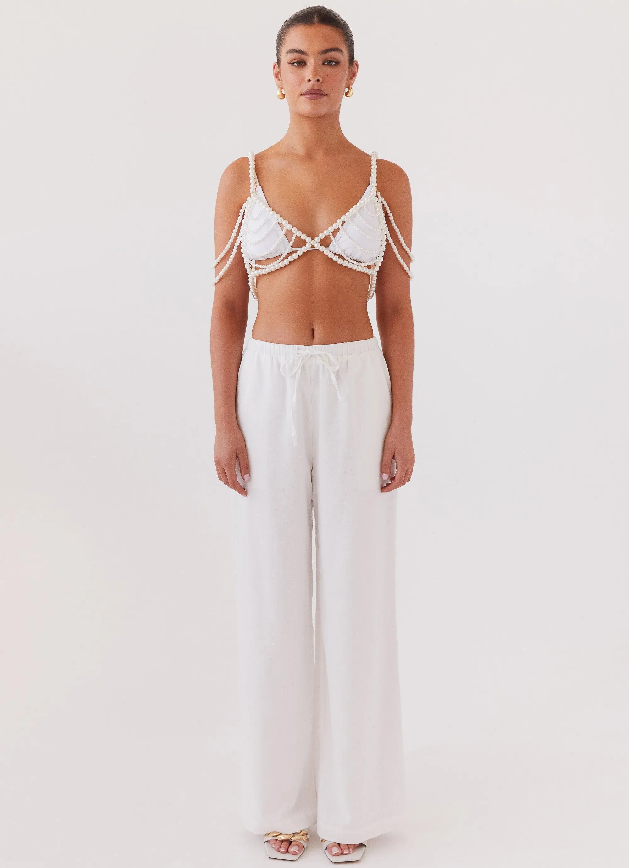 Serenade Pearl Beaded Bralet Top - Pearl sold by Peppermayo product image thumbnail 3