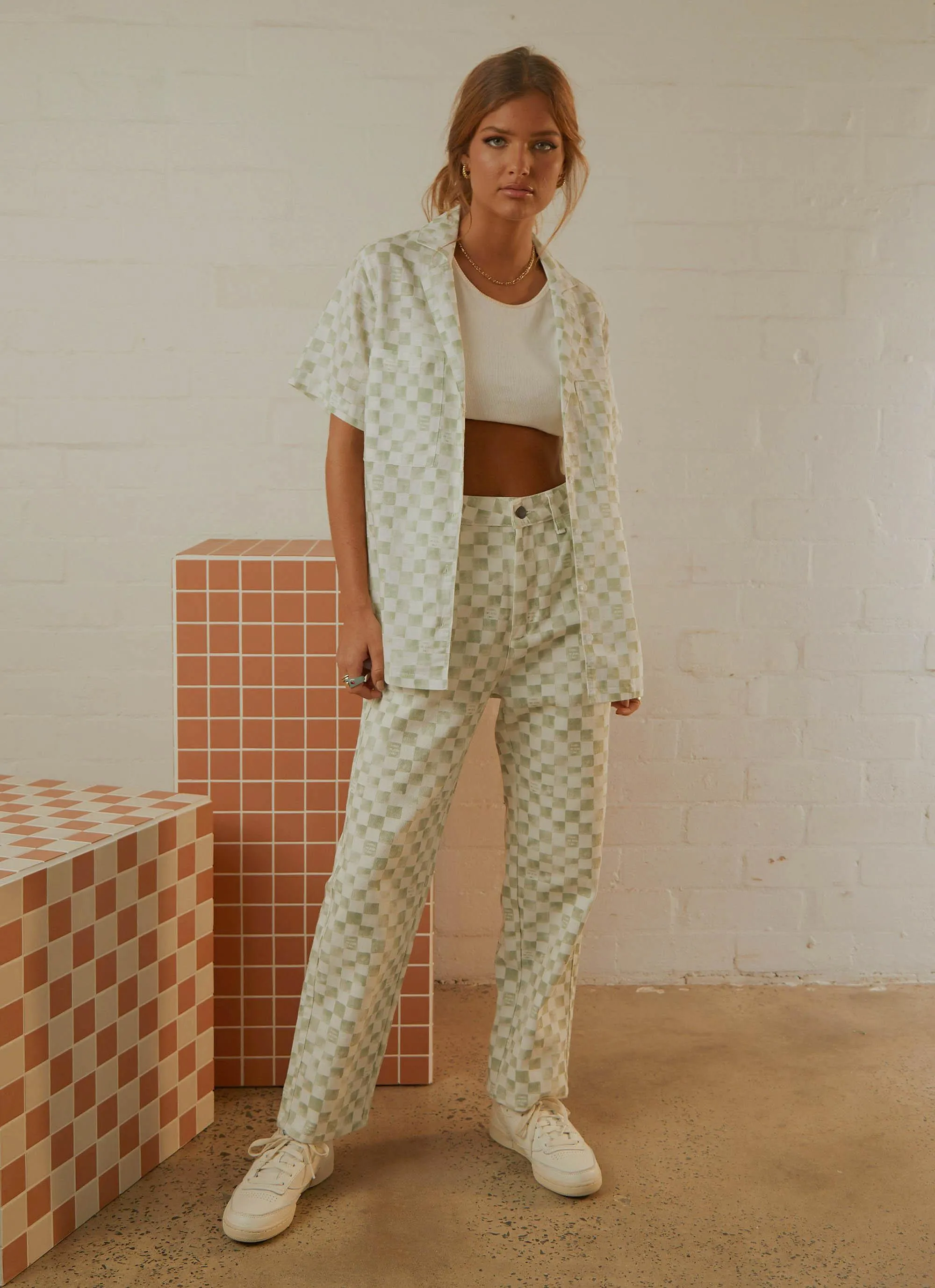 California Pant - Sage Checker sold by Peppermayo product image thumbnail 2