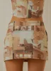 On the Edge Mini Skirt - Neutral Film Graphic sold by Peppermayo