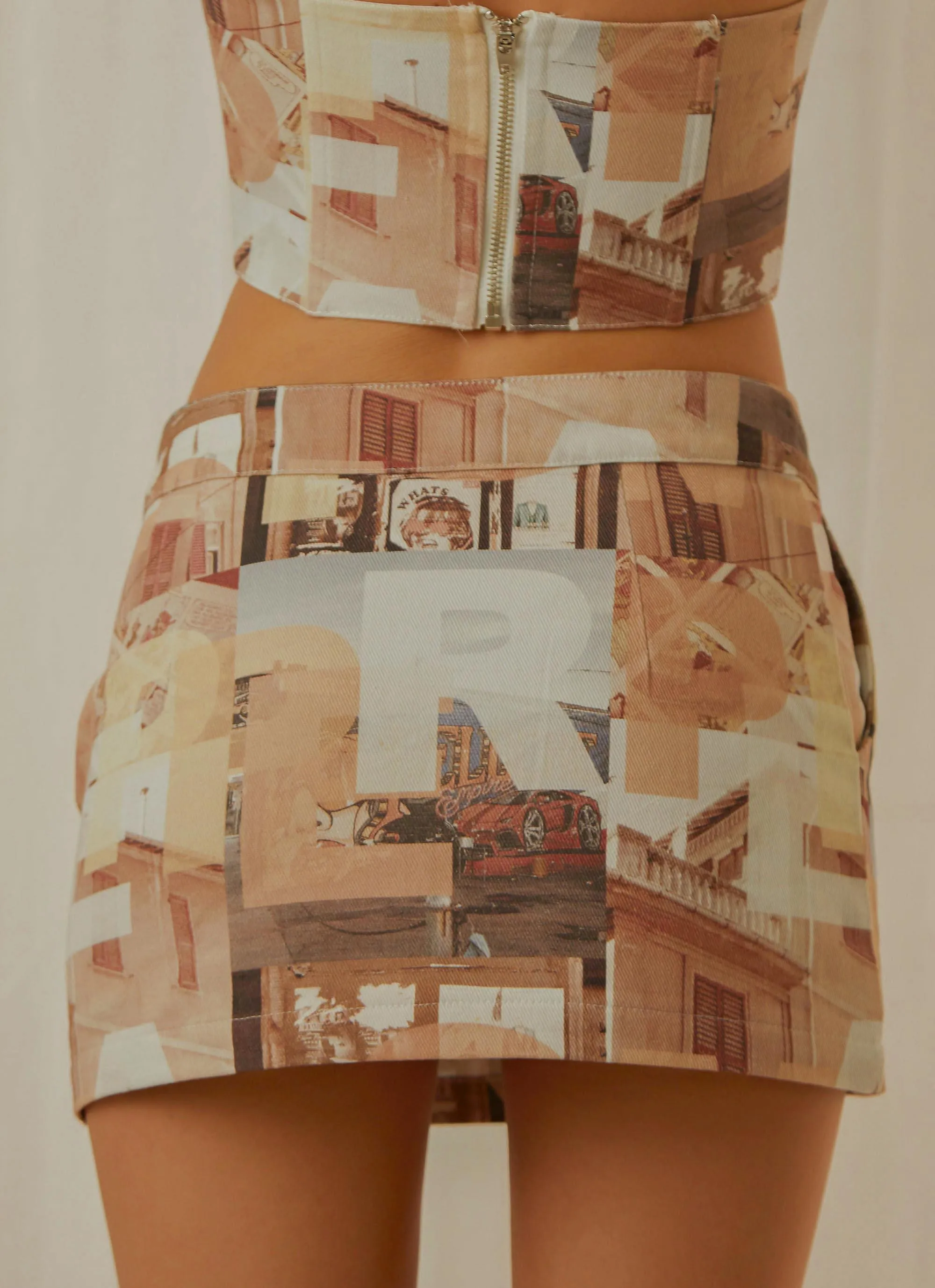 On the Edge Mini Skirt - Neutral Film Graphic sold by Peppermayo product image thumbnail 4