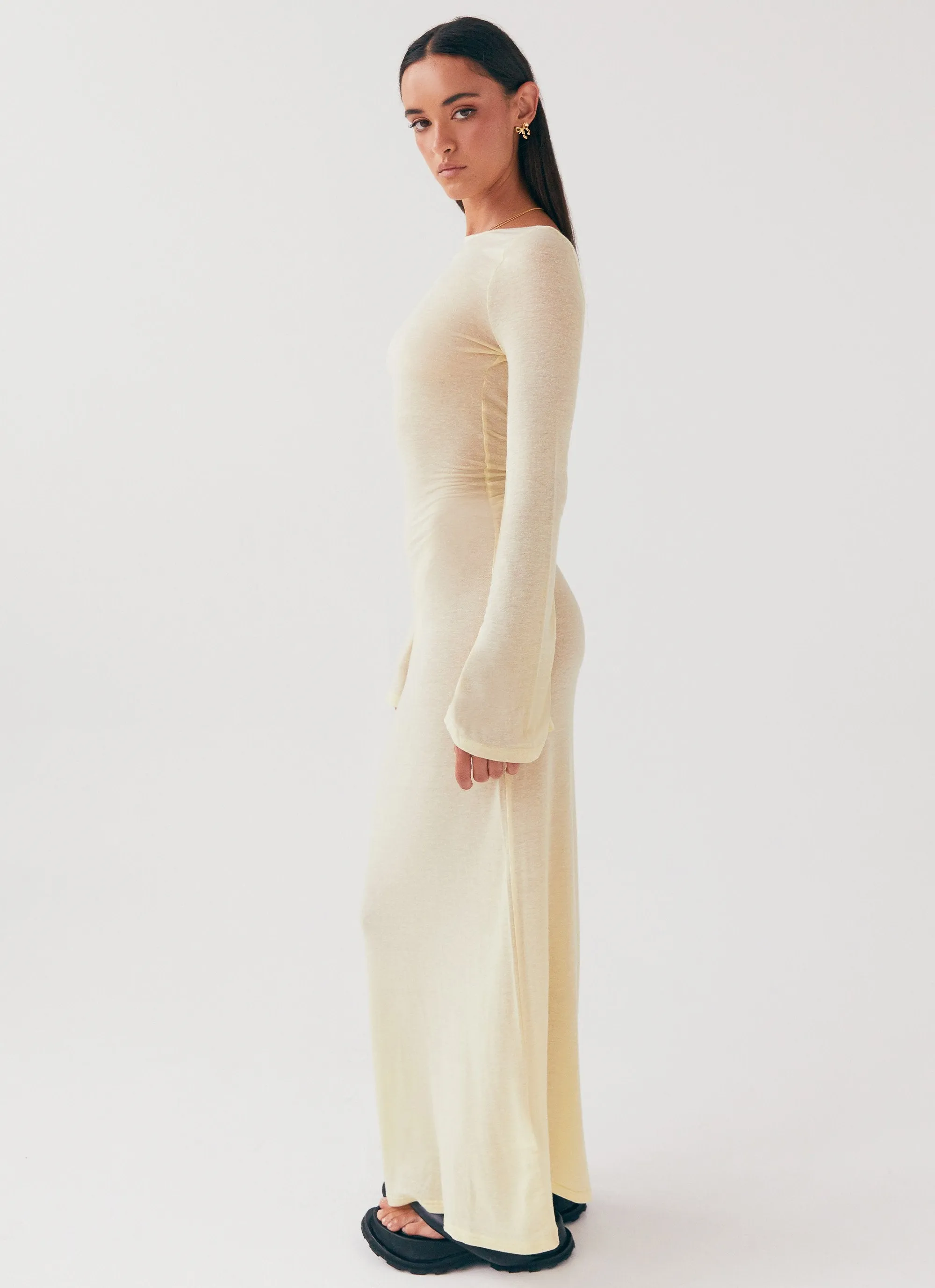 Olivia Long Sleeve Maxi Dress - Lemon sold by Peppermayo product image thumbnail 3