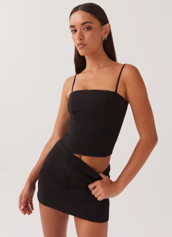 Eliana Suit Mini Skirt - Black sold by Peppermayo