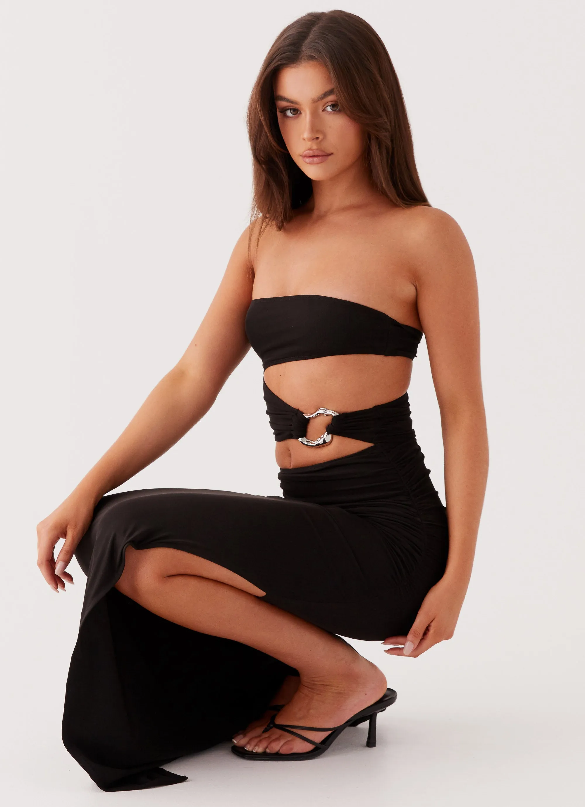Into Pieces Mesh Maxi Dress - Black sold by Peppermayo product image thumbnail 4