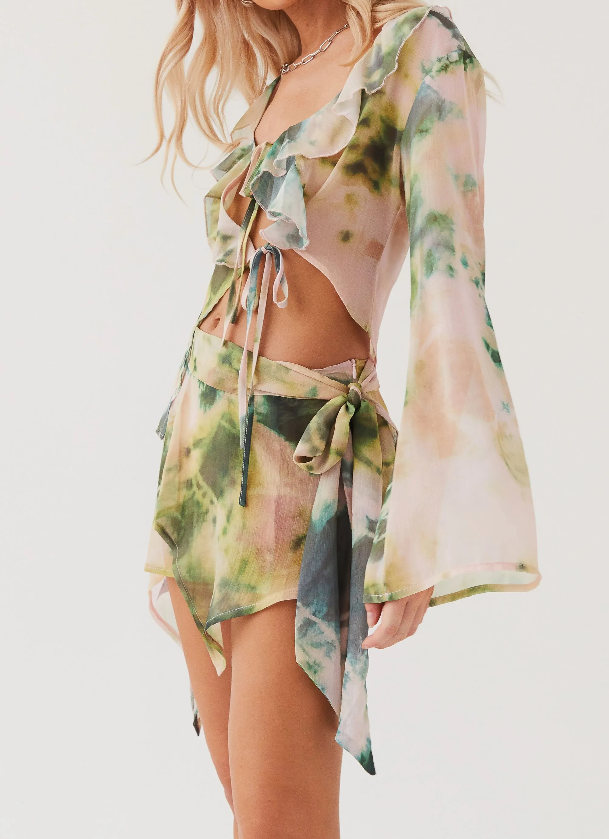 Sariah Tie Mini Skirt - Rainforest sold by Peppermayo product image thumbnail 4