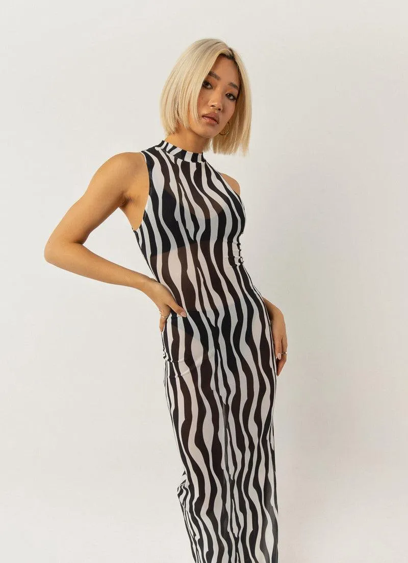 Hell Bound Midi Dress - Zebra Stripe sold by Peppermayo product image thumbnail 2