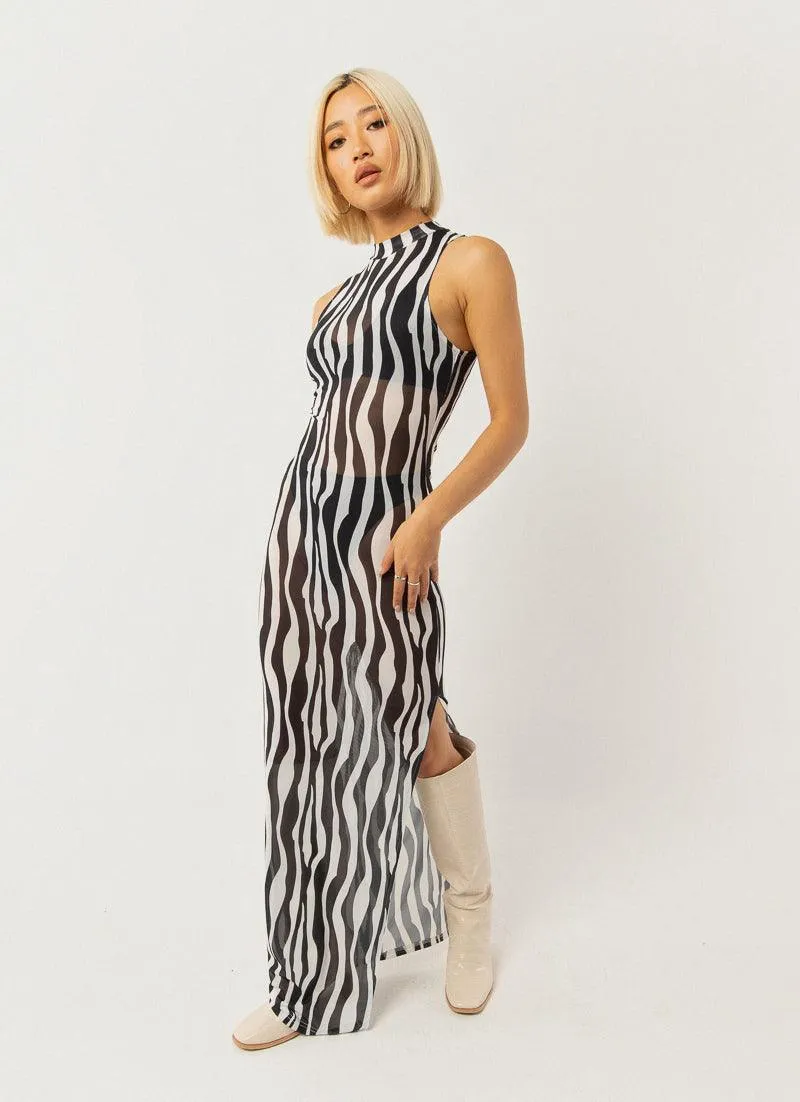 Hell Bound Midi Dress - Zebra Stripe sold by Peppermayo product image thumbnail 4