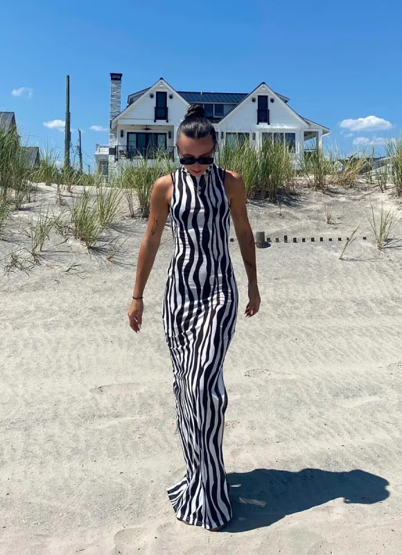 Hell Bound Midi Dress - Zebra Stripe made by Peppermayo