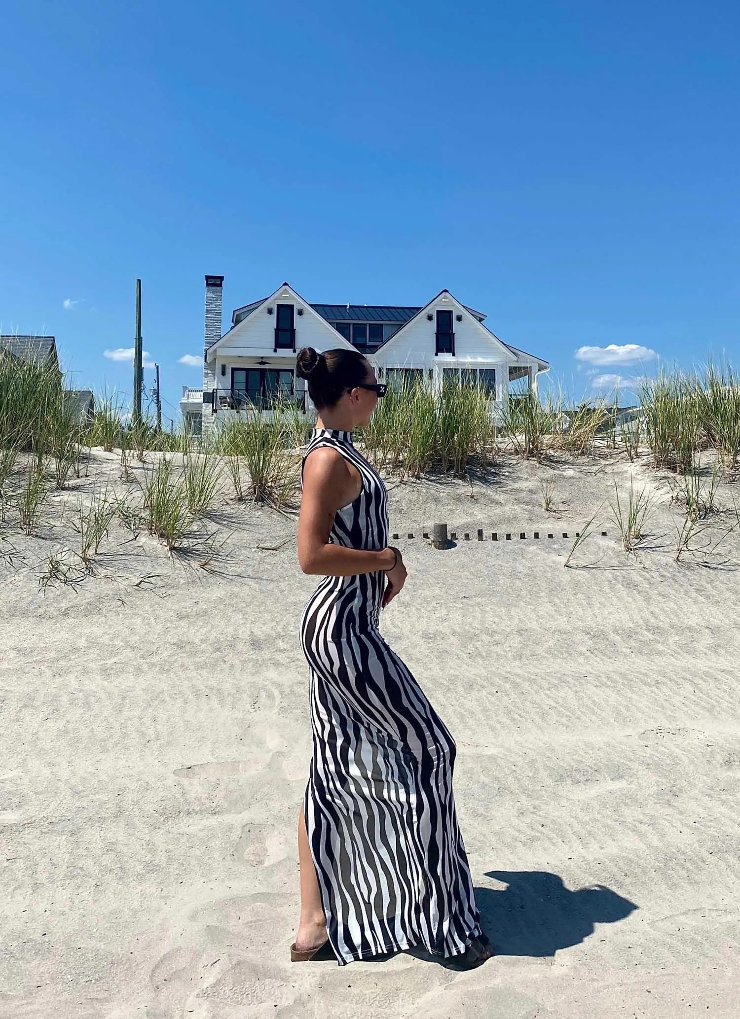 Hell Bound Midi Dress - Zebra Stripe sold by Peppermayo product image thumbnail 3