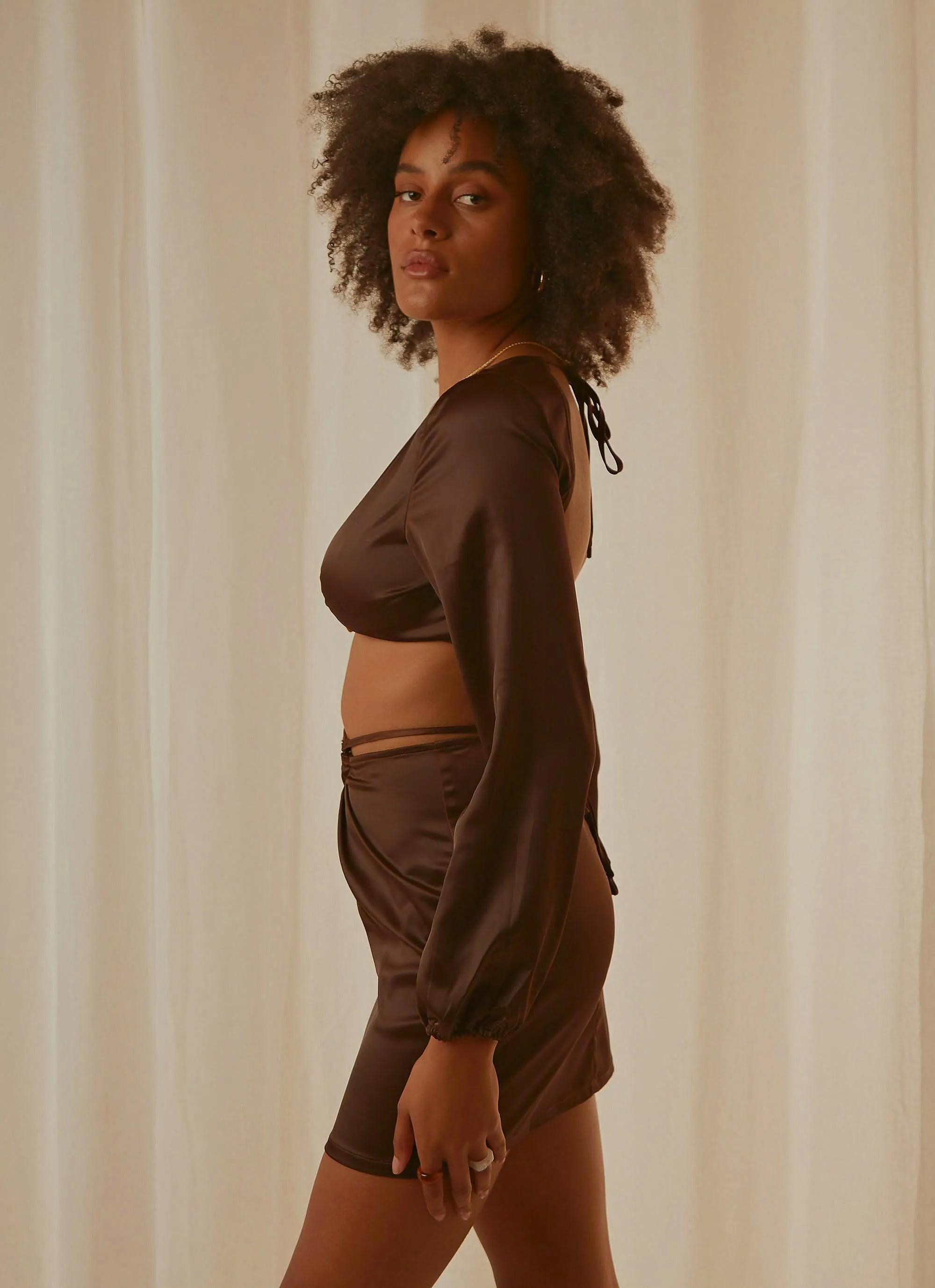 Musier Crop Top - Chocolate sold by Peppermayo product image thumbnail 4