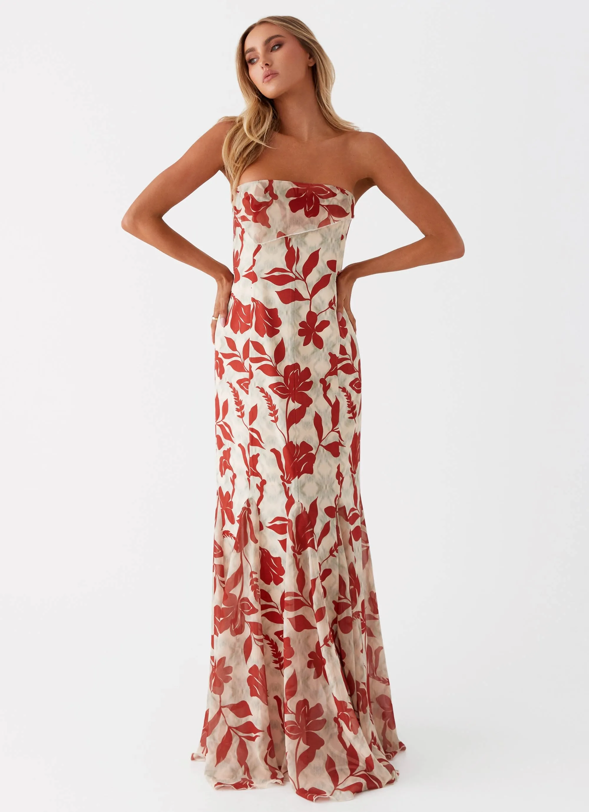 Willa Maxi Dress - Red Green Floral sold by Peppermayo product image thumbnail 5