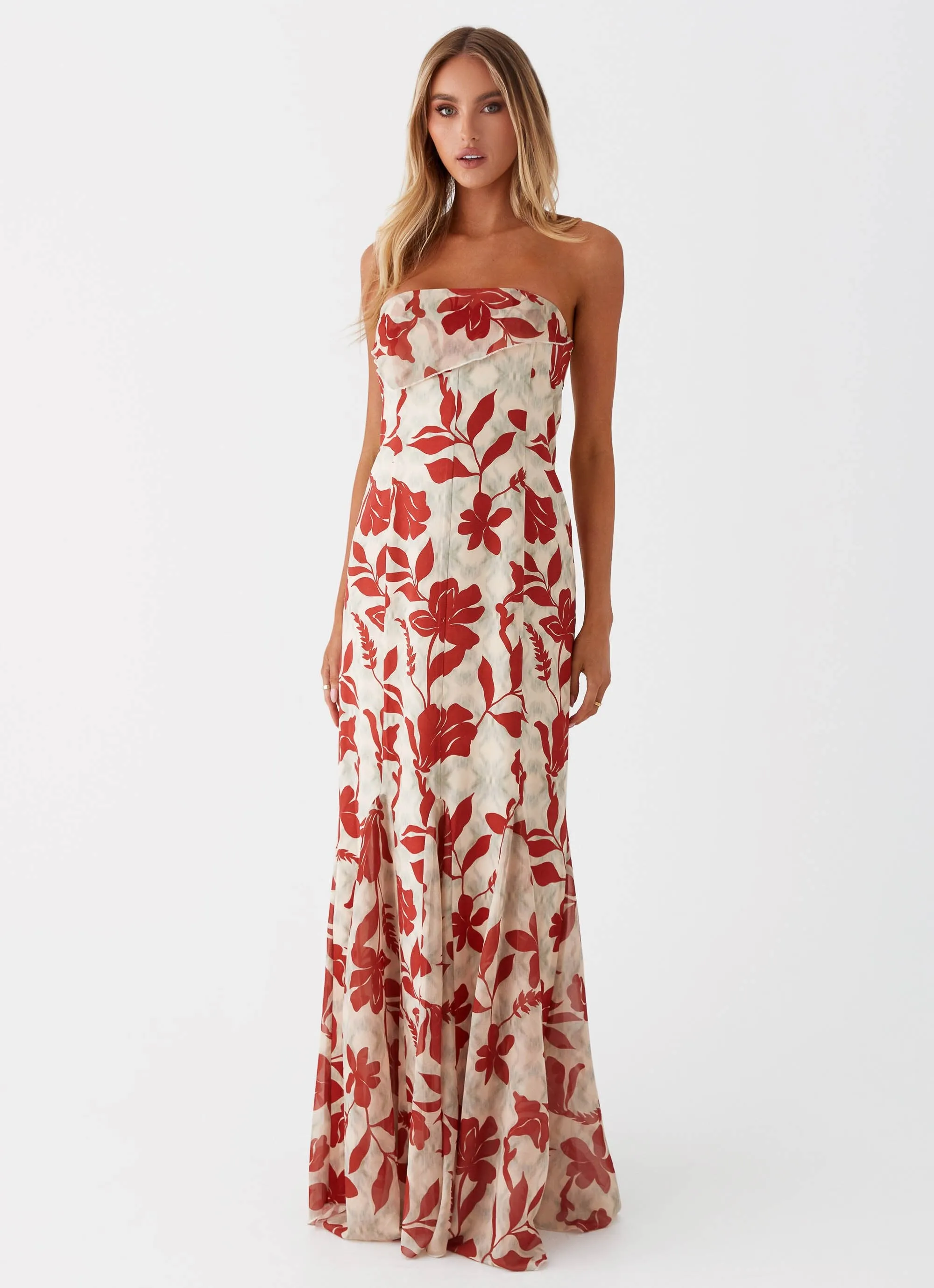 Willa Maxi Dress - Red Green Floral sold by Peppermayo product image thumbnail 2
