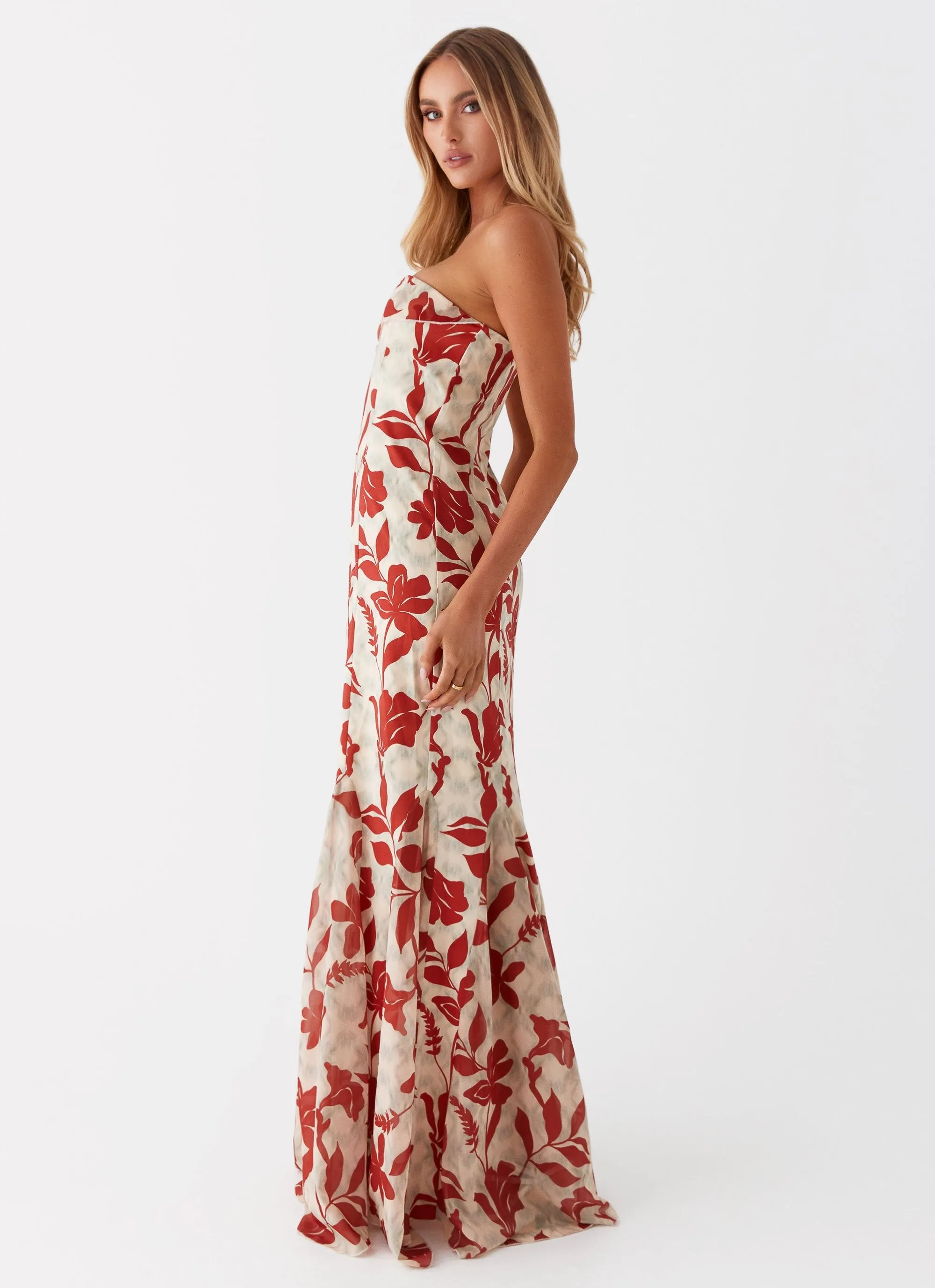 Willa Maxi Dress - Red Green Floral sold by Peppermayo product image thumbnail 3