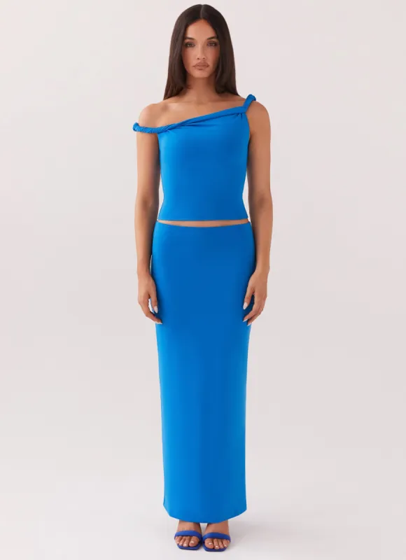 Solace Soul Maxi Skirt - Cobalt sold by Peppermayo
