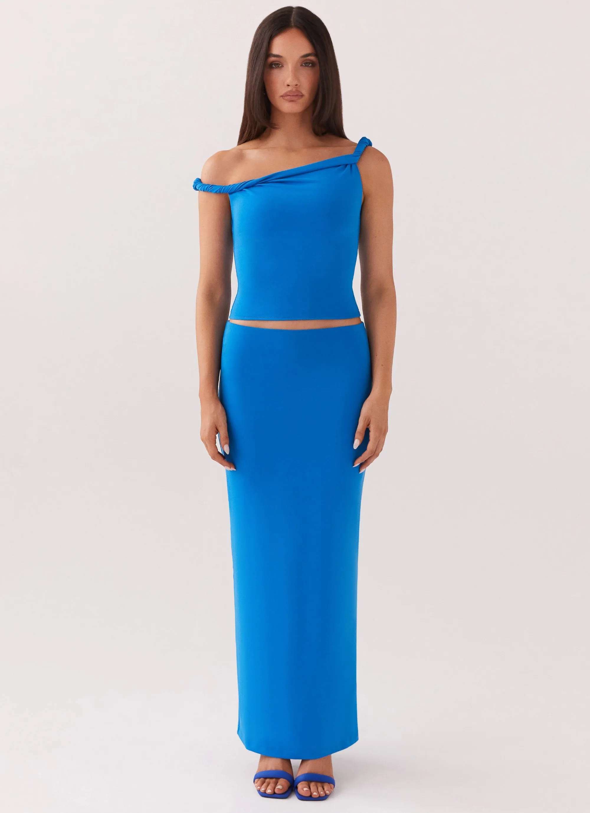Solace Soul Maxi Skirt - Cobalt sold by Peppermayo