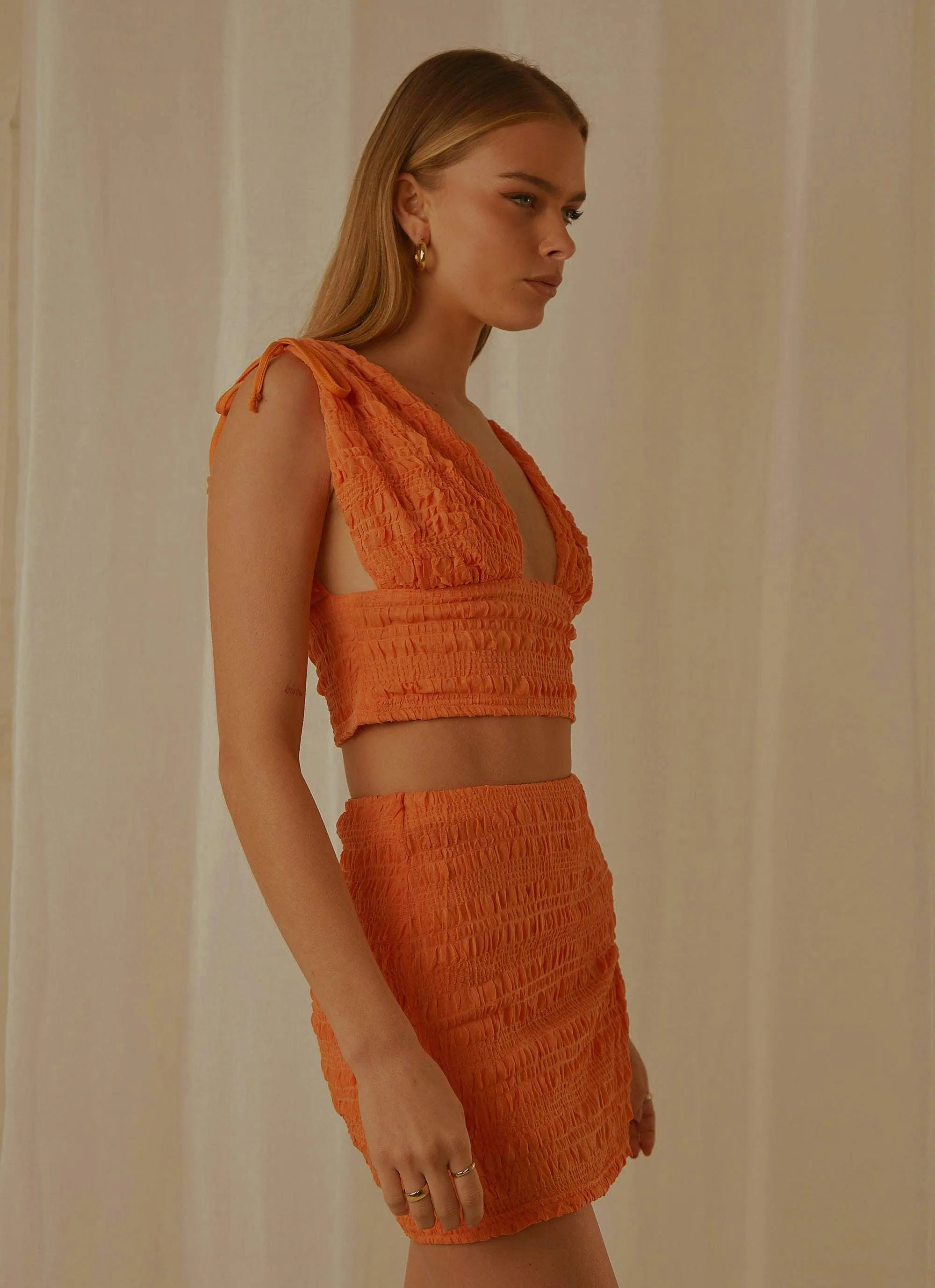 My Type Ruched Crop Top - Papaya sold by Peppermayo product image thumbnail 4