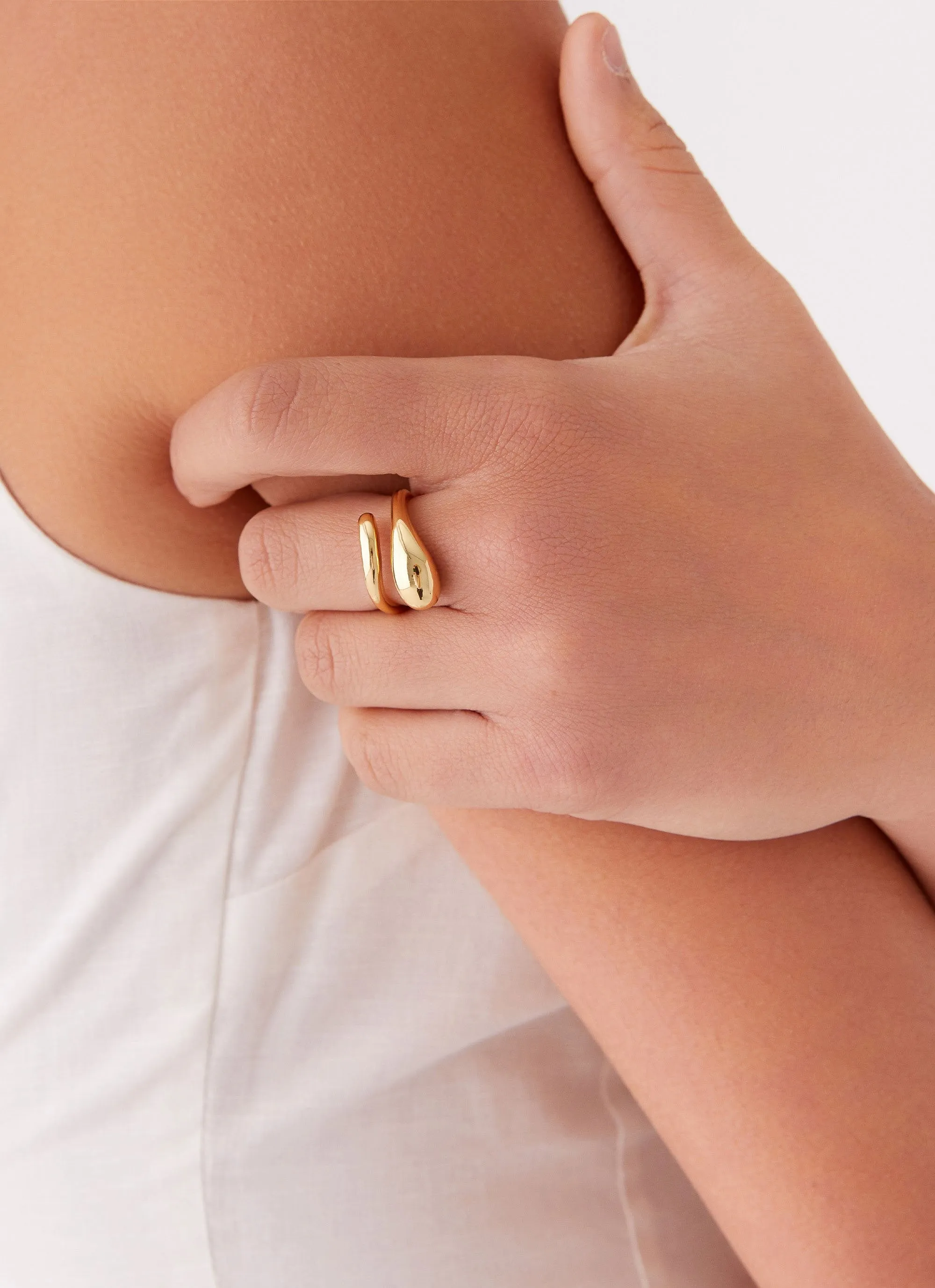 Teardrop Wrap Ring - Gold sold by Peppermayo product image thumbnail 3