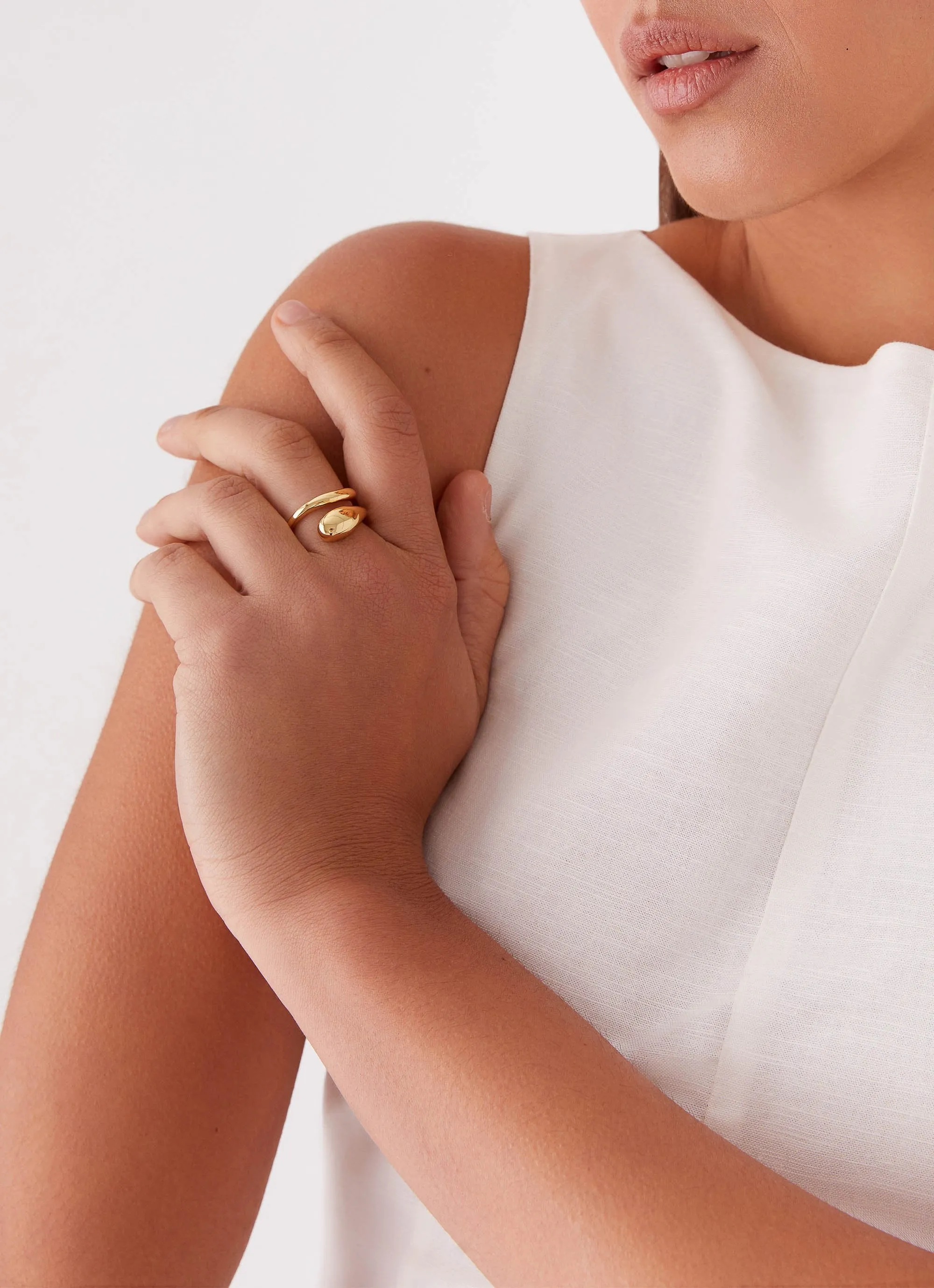 Teardrop Wrap Ring - Gold sold by Peppermayo product image thumbnail 4