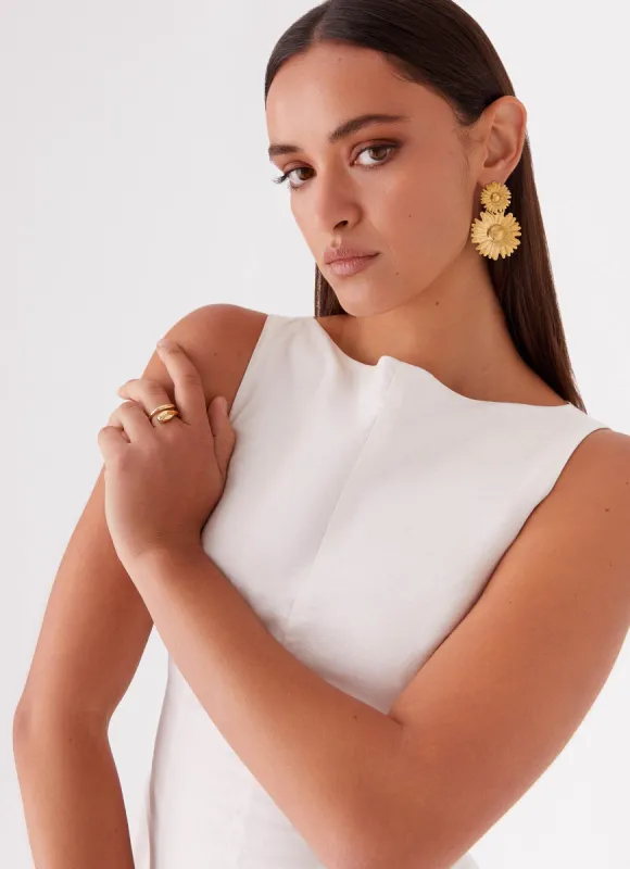 Teardrop Wrap Ring - Gold sold by Peppermayo