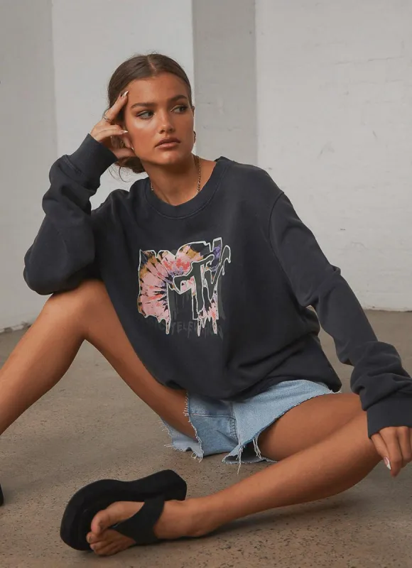 MTV Sweat - Washed Black sold by Peppermayo