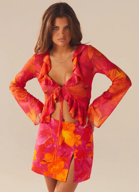 Best Part Mini Skirt - Floral Sun sold by Peppermayo