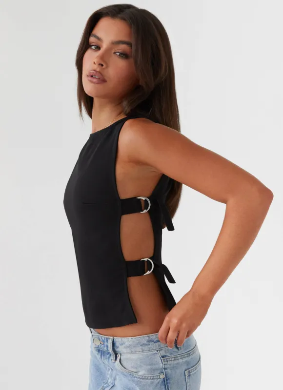 Cherish You Buckle Top - Shadow sold by Peppermayo