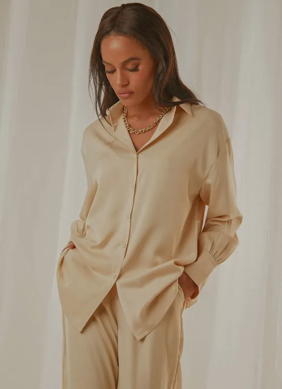 Monet Oversized Shirt - Ivory sold by Peppermayo