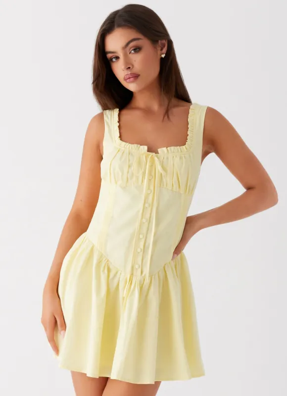 Wren Mini Dress - Yellow sold by Peppermayo