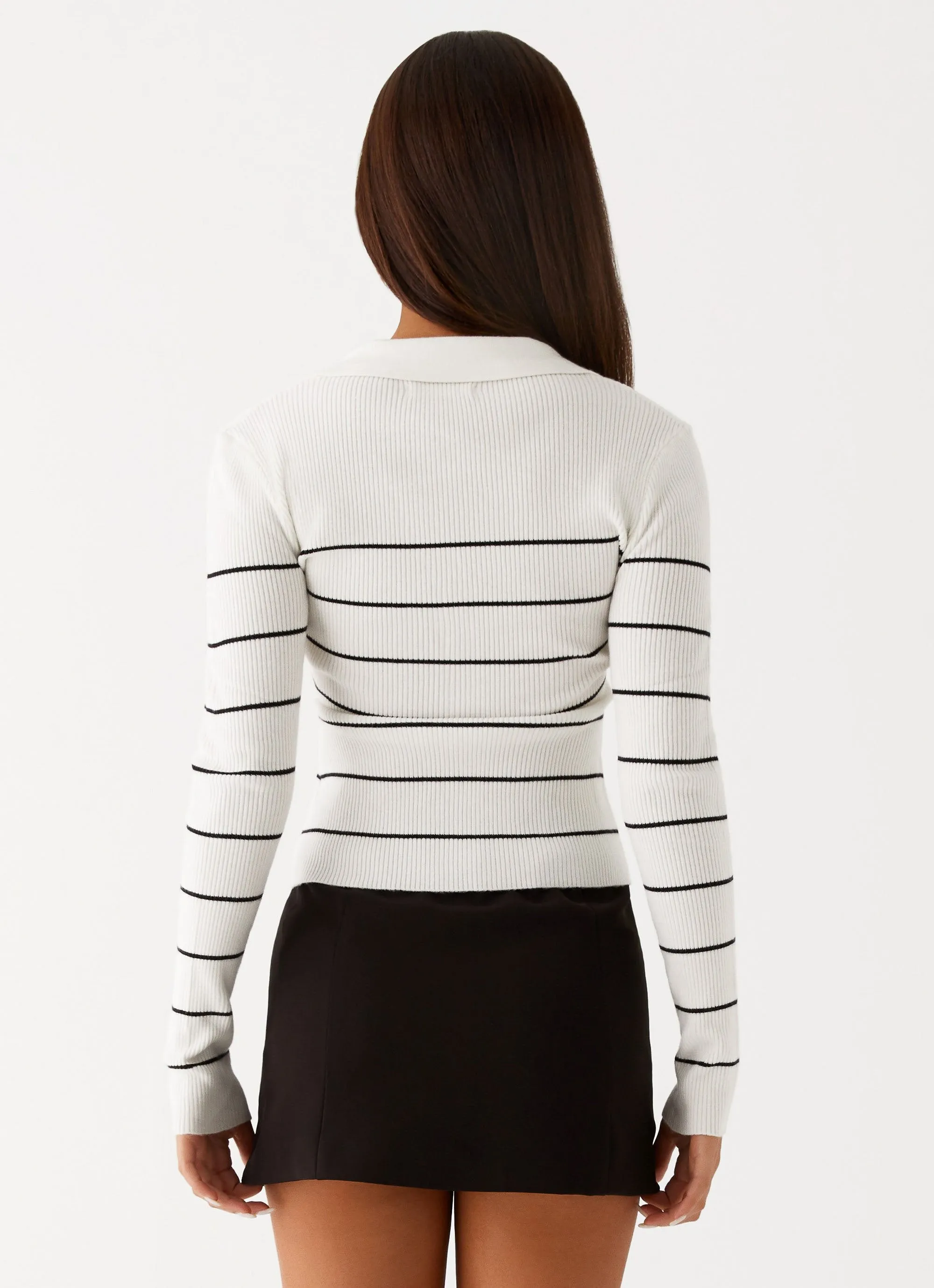 Kelisa Long Sleeve Knit Top - White Stripe sold by Peppermayo product image thumbnail 4