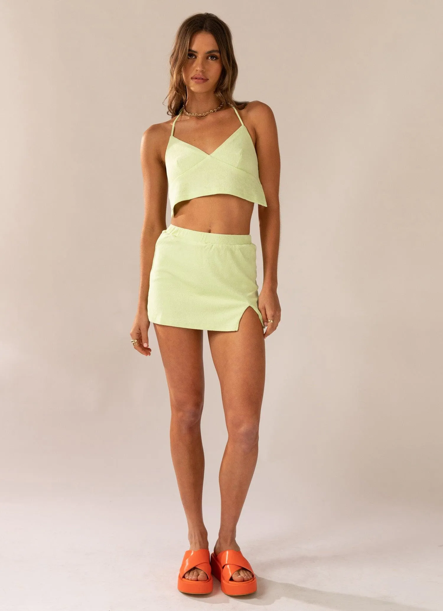 Changing Seasons Terry Mini Skirt - Lime Green sold by Peppermayo product image thumbnail 3