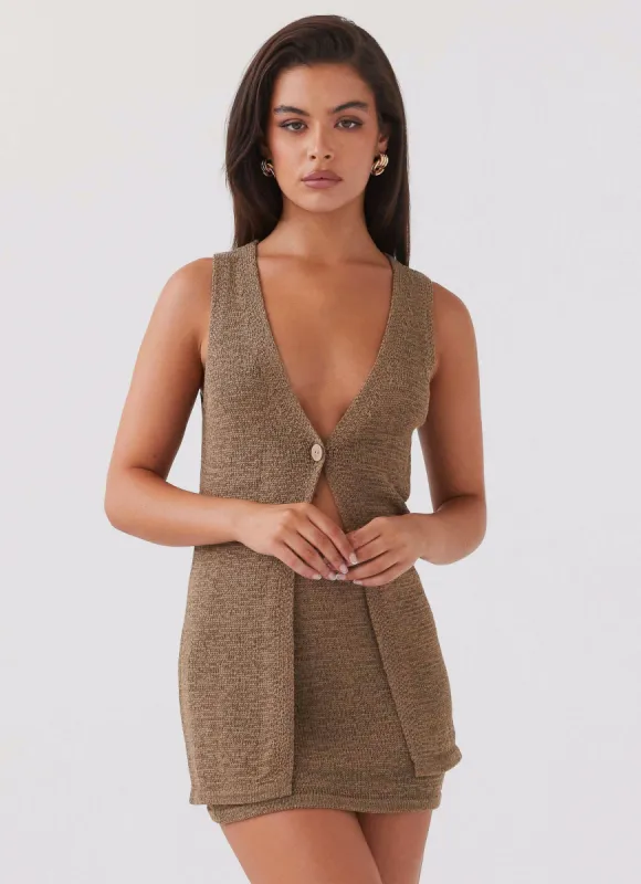 Capri Glow Knit Top - Khaki sold by Peppermayo